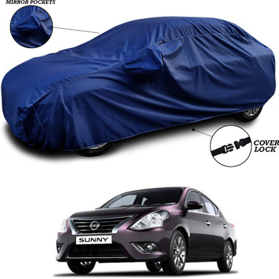 ANTHUB Car Cover For Nissan Sunny (With Mirror Pockets)(Blue)