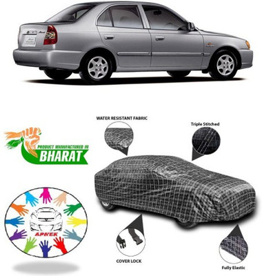 APNEK Car Cover For Hyundai Accent (With Mirror Pockets)(Black, Silver, Grey)