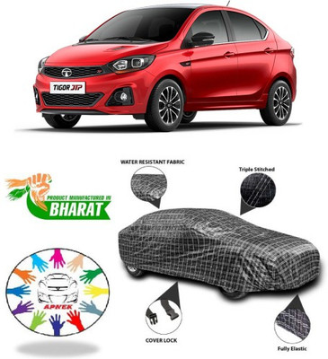 APNEK Car Cover For Tata Tigor (With Mirror Pockets)(Black, Silver, Grey)