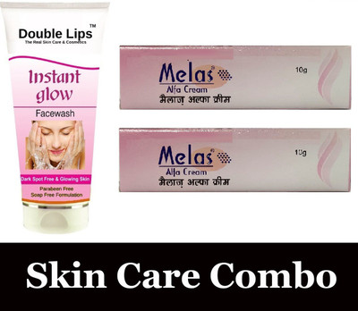 DOUBLE LIPS Face Care INSTANT GLOW Face Wash 100 ML + FAIRNESS & PIMPLE CARE CREAM 10 GR PACK OF 2(3 Items in the set) DOUBLE LIPS Face Care INSTANT GLOW Face Wash 100 ML + FAIRNESS & PIMPLE CARE CREAM 10 GR PACK OF 2(3 Items in the set)