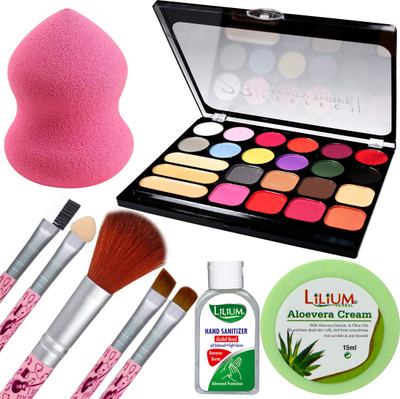 adbeni Combo - Perfect Makeup Kit, Concealer & Eyeshadow with 5 in1 Makeup Brush, Pack of 9, (GC1139)(9 Items in the set)
