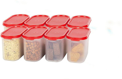 Cutting EDGE Plastic Utility Container  - 1200 ml(Pack of 8, Red)
