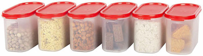 tuperwaare Polypropylene Grocery Container  - 1100 ml(Pack of 6, Red)