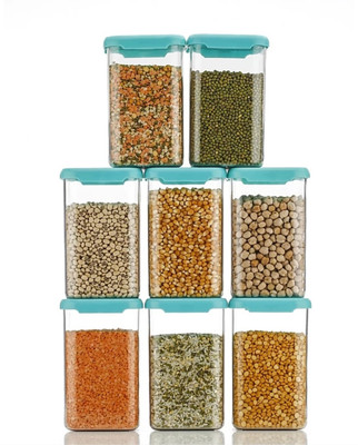 SKYHEART Plastic Grocery Container  - 1200 ml(Pack of 8, Blue)