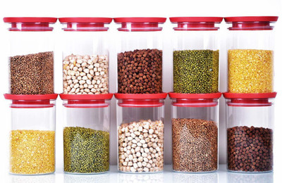 QUPSY Plastic Grocery Container  - 900 ml(Pack of 10, Red)