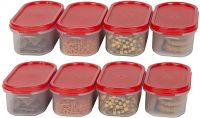 Cutting EDGE Plastic Utility Container  - 525 ml(Pack of 8, Red)