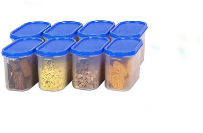 Analog Kitchenware Polypropylene Grocery Container  - 1000 ml(Pack of 8, Blue)