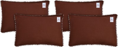 Heart Home Plain Pillows Cover(Pack of 4, 43 cm*61 cm, Brown)