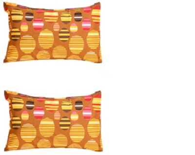 Gharsaaz Cotton Pillows Cover(Pack of 2, 43 cm*67 cm, Gold)