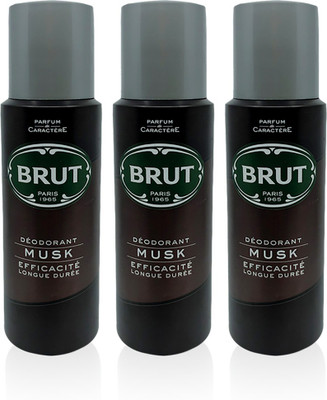 BRUT Musk Deodorant for Men | Long Lasting & Elegant Musky Fragrance 3x200ml Deodorant Spray  -  For Men(600 ml, Pack of 3)