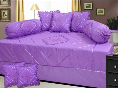 HomeStore-YEP Cotton Geometric Diwan Set(Purple)
