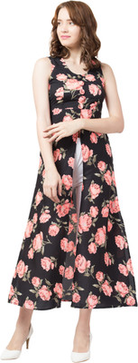 ADDICTED ATTIRE Women A-line Multicolor Maxi/Full Length Dress