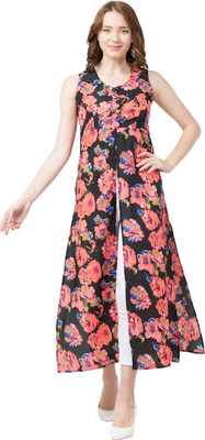ADDICTED ATTIRE Women Blouson Multicolor Maxi/Full Length Dress