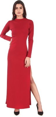 NEYSA Women Maxi Maroon Dress