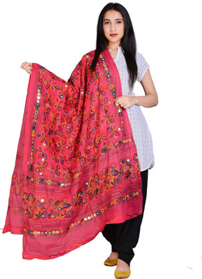 rajasthaniarts Cotton Blend Embroidered Women Dupatta
