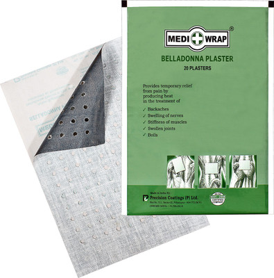 Mediwrap Belladonna Pain Relief Plaster (Pack of 20) Heat Patch Garam-Patti Plaster & Patch(20 x 1 Patches)