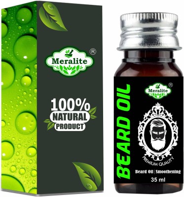 Meralite Beard Growth Oil - 35ml - More Beard Growth, With Redensyl, 8 Natural Oils including Jojoba Oil, Vitamin E, Nourishment & Strengthening, No Harmful Chemicals Hair Oil(35 ml)