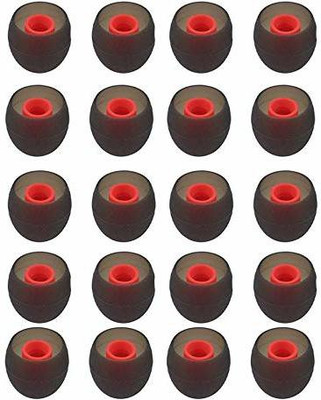 Hoppokart Soft Silicone Earbud Cover Tips Earbud Covers Replacement A1 In The Ear Headphone Cushion(Pack of 20, Black, Red)