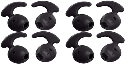 Hoppokart Anti-Slip Ear Hooks Tips Silicone Ear Gels Buds As61 In The Ear Headphone Cushion(Pack of 8, Black)