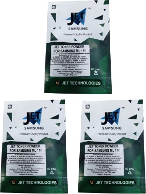 JET TONER MLT 116 Black Toner Powder For MLT-D116L / ML-116 / 116l Cartridge Compatible For Samsung SL-M2625, SL-M2625D, SL-M2626, SL-M2675, SL-M2675FN, SL-M2676, SL-M2825, SL-M2825DW, SL-M2825ND, SL-M2826, SL-M2875, SL-M2876, SL-M2876ND, SL-M2875FD, SL-M2875FW Printers - Pack of three / 80 grams ea