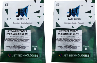JET TONER Pack of two / 80 grams each Black Ink Toner Powder