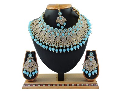 VATSALYA creation Alloy Gold-plated Blue Jewellery Set(Pack of 1)