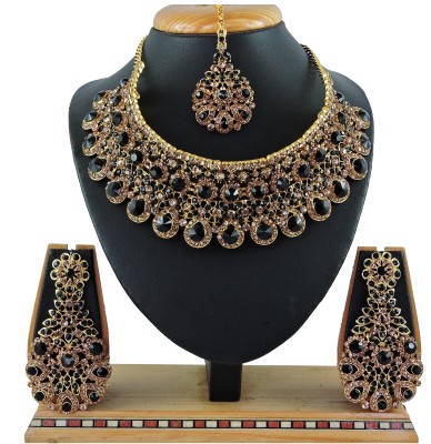 VATSALYA creation Alloy Gold-plated Black Jewellery Set(Pack of 1)