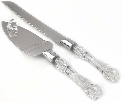 SYGA SYGA Stainless Steel Cake Knife and cake Server Set with Acrylic Handle Slicer Cutter Pizza Shovel Knife Pie Server Hand Tool with Cutting Knife Decorating Tools Set of 2 Stainless Steel Cake Server