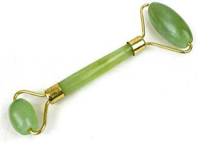 GRAFOM Stone Jade Roller Double Sided Massage tool, Massager for women Stone Jade Roller Double Sided & Portable Massage tool Massager Natural Hand Crafted Facial Massage Stone Massager Beauty Tool for Face Neck Toning, Firming & Serum Application. Massager(Green)