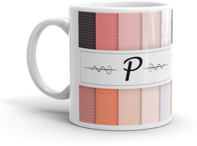 ABCP P Letter Alphabet Coffee Best Gift for Boy Friend and Girl Friend Special Birthday Gift For Girlfriend Ceramic Coffee Mug(350 ml)