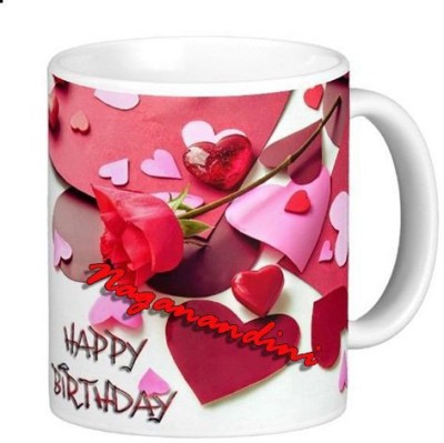 Exocticaa Happy Birthday Naganandini Romantic Wish 91 Ceramic Coffee Mug(330 ml)