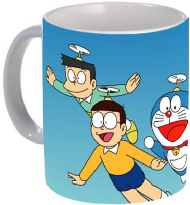 AngaarLook Doraemon Nobita Bests Ceramic Ceramic Coffee Mug(325 ml)
