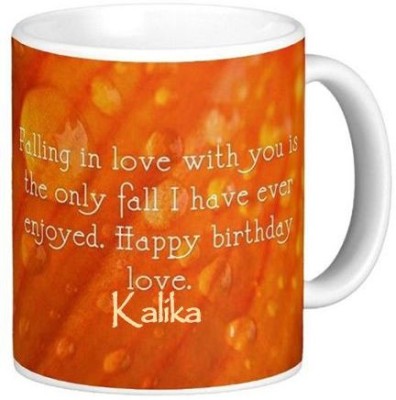 GNS Happy Birthday Kalika Romantic Wish 90 Ceramic Coffee Mug(330 ml)