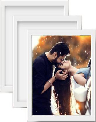 SJM ENTERPRISES Wood Wall Photo Frame(White, 3 Photo(s), a-4 size)