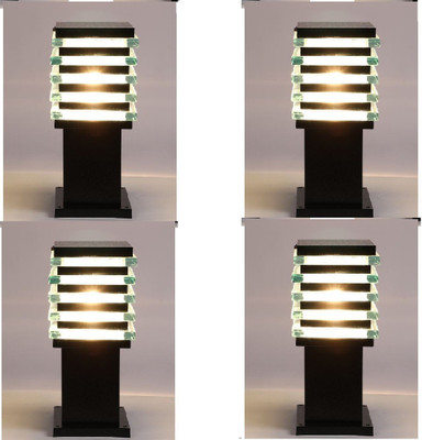 Lighthouse Gate Light Ice Cube 4 Pcs Gate Light Outdoor Lamp(Black)