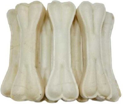 BRANDON 5 Inch 6 pcs White Digestible Rawhide Pressed Bone For Dogs Dog Chew(750 g, Pack of 1)