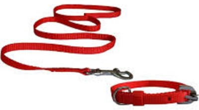 Hanu Dog Collar & Leash(Medium, RED)