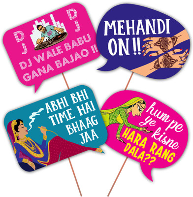 PartyDecoration Photo Booth Props/Mehandi Decoration Items/Photo Booth Props Party Bridal Shower Decoration(Set of 19) Photo Booth Board(Wedding)