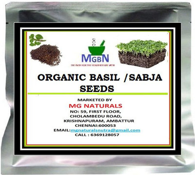 MGBN ORGANIC BASIL/SABJA SEEDS 200 GM Seed(200 per packet)