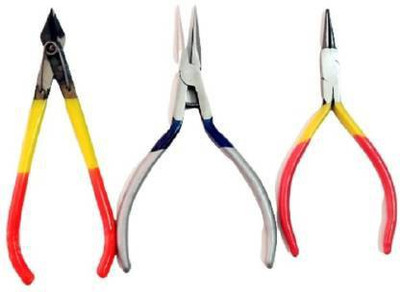 Digital Craft Pliers Combo Pack Flat Nose Side Cutter Round Nose Plier(Length : 8 inch)