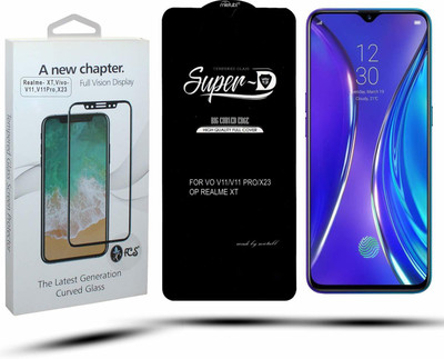 FCS Edge To Edge Tempered Glass for Realme XT, Vivo V11, V11 Pro, X23(Pack of 1)