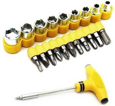 Royalmint 21 pcs T shape screwdriver set Batch Head Ratchet Pawl Socket Spanner hand tools Ratchet Screwdriver Set (Pack of 21) Ratchet Screwdriver Set(Pack of 24)