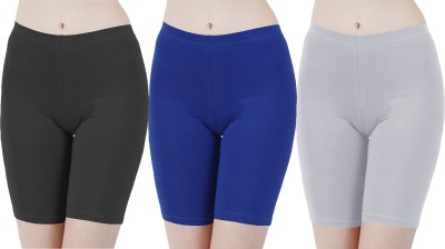 Buy That Trendz Solid Women Black, Blue, Grey Cycling Shorts