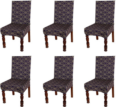 Nendle Polyester Abstract 1 Seater Chair Cover(Violet Pack of 6)