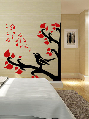 Trends on WALL 60 cm Heart Tree Self Adhesive Sticker(Pack of 1)