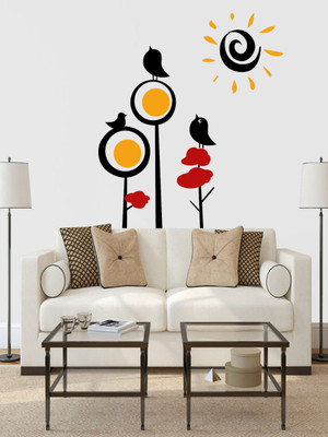 ALLURE 72 cm Sun scene Self Adhesive Sticker(Pack of 1)