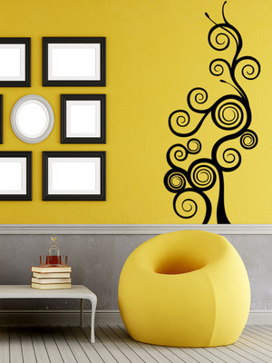 ALLURE 117 cm Curly tree Self Adhesive Sticker(Pack of 1)