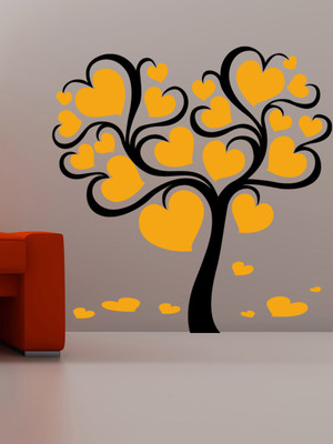 ALLURE 60 cm Heart tree Self Adhesive Sticker(Pack of 1)
