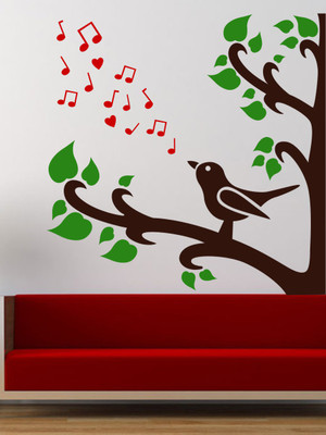 ALLURE 60 cm Heart tree Self Adhesive Sticker(Pack of 1)