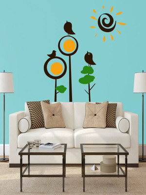 ALLURE 72 cm Sun scene Self Adhesive Sticker(Pack of 1)
